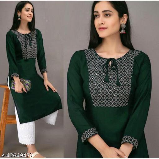 Elegant Embroidered Rayon Kurtis for Women